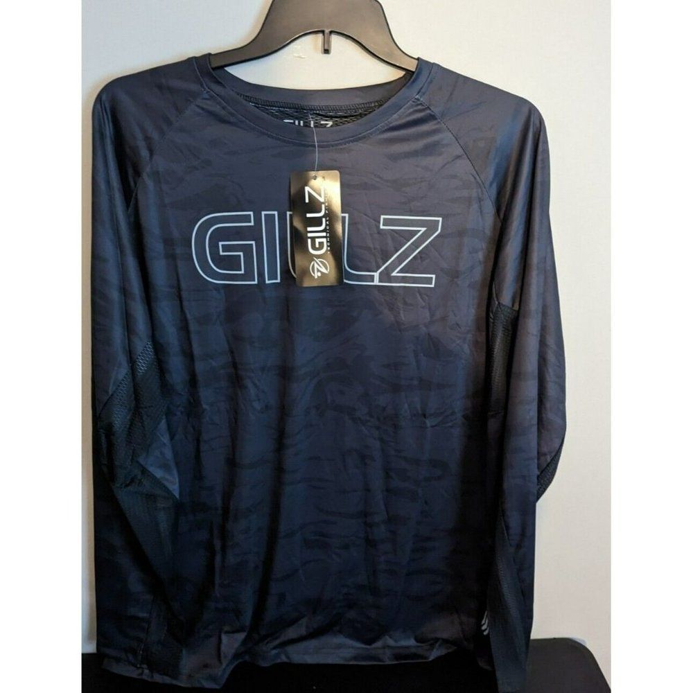 Gillz Mens LS UV Tournament Series V2 Black Camo L/S Fishing Shirt Sz 2XL
